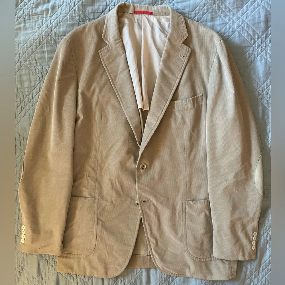 ISAIA Made in Italy Aquacord Patch Pocket Deconstructed‎ Corduroy Jacket Size 48